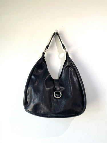 Vintage Il Bisonte Black Leather Shoulder Bag