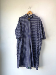 Casey Casey Navy White Striped Shirt Dress