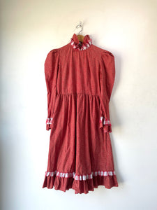 Batsheva Red Floral Ruffle Dress