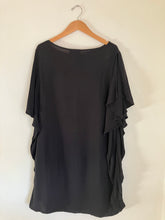 No. 6 Store Black Cotton Dress With Ruffled Sides - The Curatorial Dept.