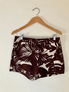 Trina Turk Brown Palm Frond Shorts