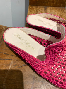 Robert Clergerie Hot Pink Woven Mules