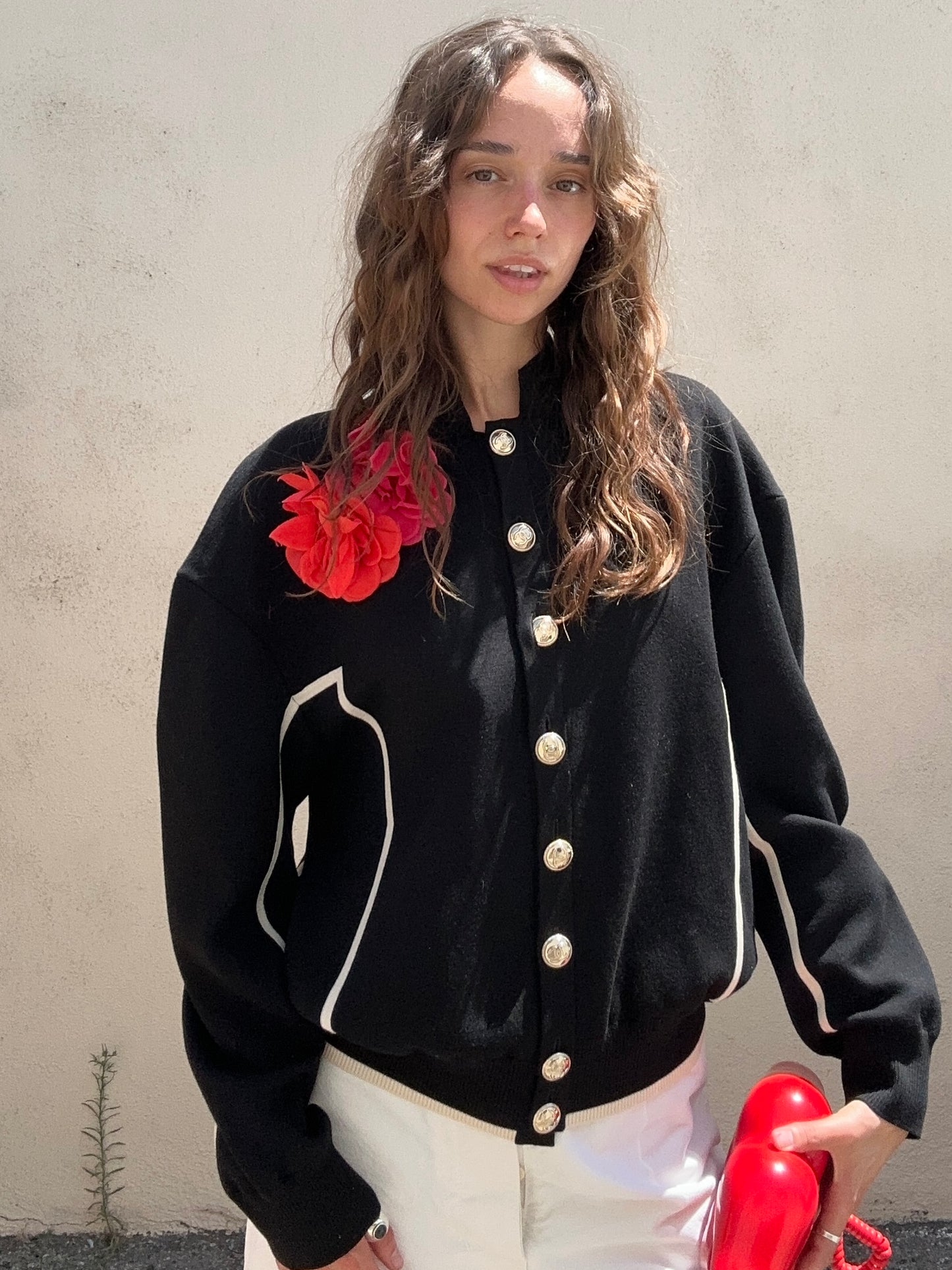 CHANEL Black Knit Bomber Jacket - The Curatorial Dept.