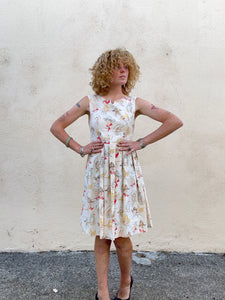 Vintage Cowboy Print Sleeveless Dress