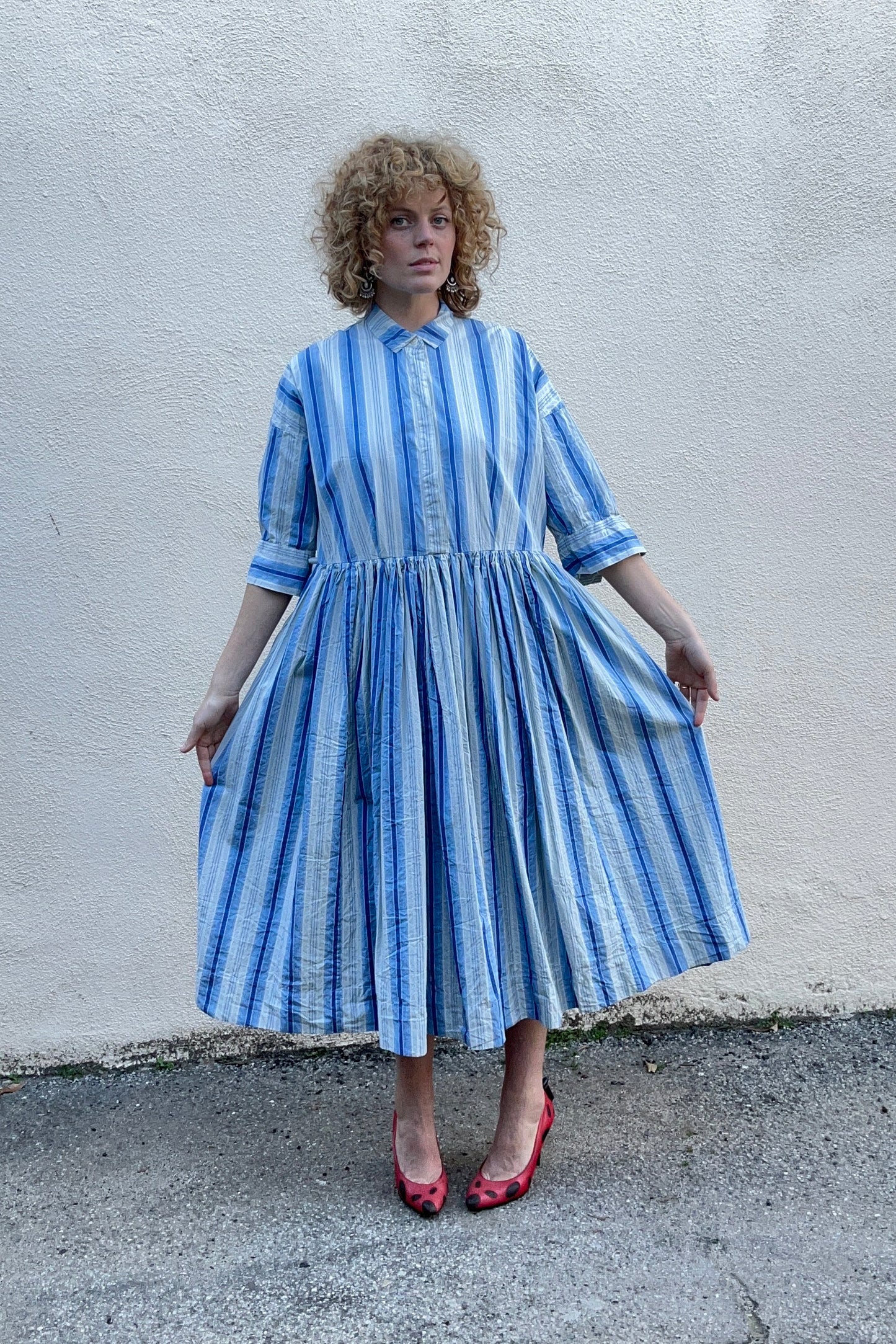 Casey Casey Blue Striped Dress - The Curatorial Dept.