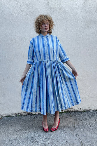 Casey Casey Blue Striped Dress