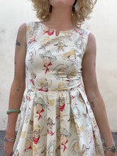 Vintage Cowboy Print Sleeveless Dress