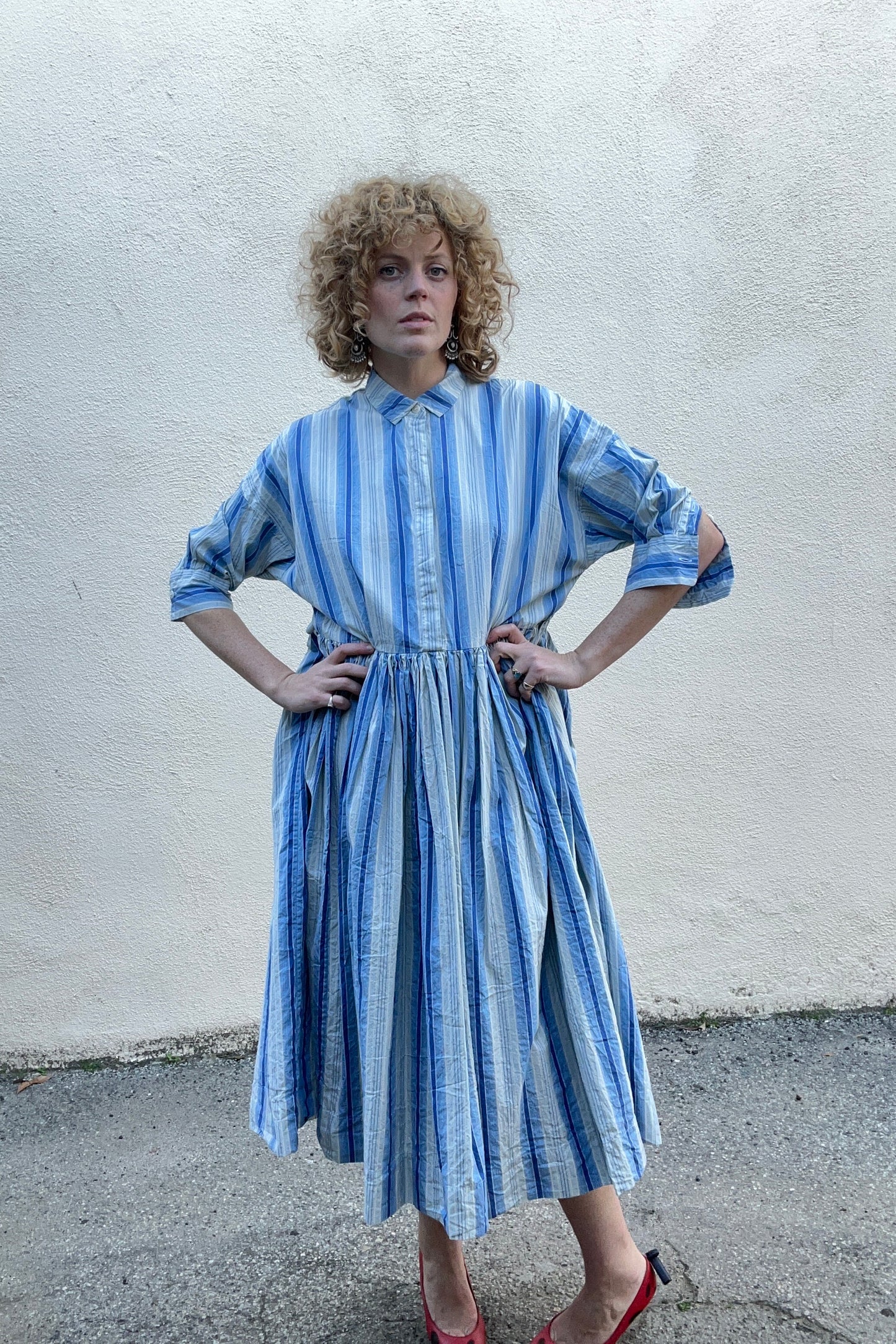 Casey Casey Blue Striped Dress - The Curatorial Dept.