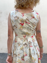 Vintage Cowboy Print Sleeveless Dress