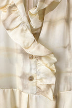 Raquel Allegra Cream Tie-Dye Grid Dress