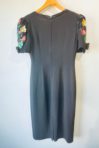 Vintage I. Magnin Black Sequin Cocktail Dress