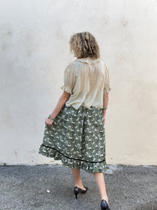 Batsheva x Laura Ashley Green "Abercastle" Skirt