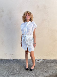 Natalie Martin White Eyelet Lace Dress