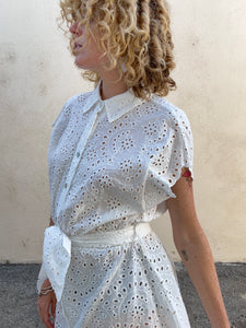 Natalie Martin White Eyelet Lace Dress