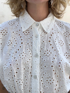 Natalie Martin White Eyelet Lace Dress