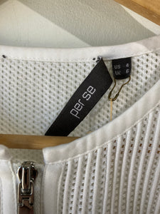 Per Se White Perforated Jacket