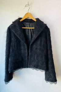 Atos Lombardini Black Mohair and Lace Jacket