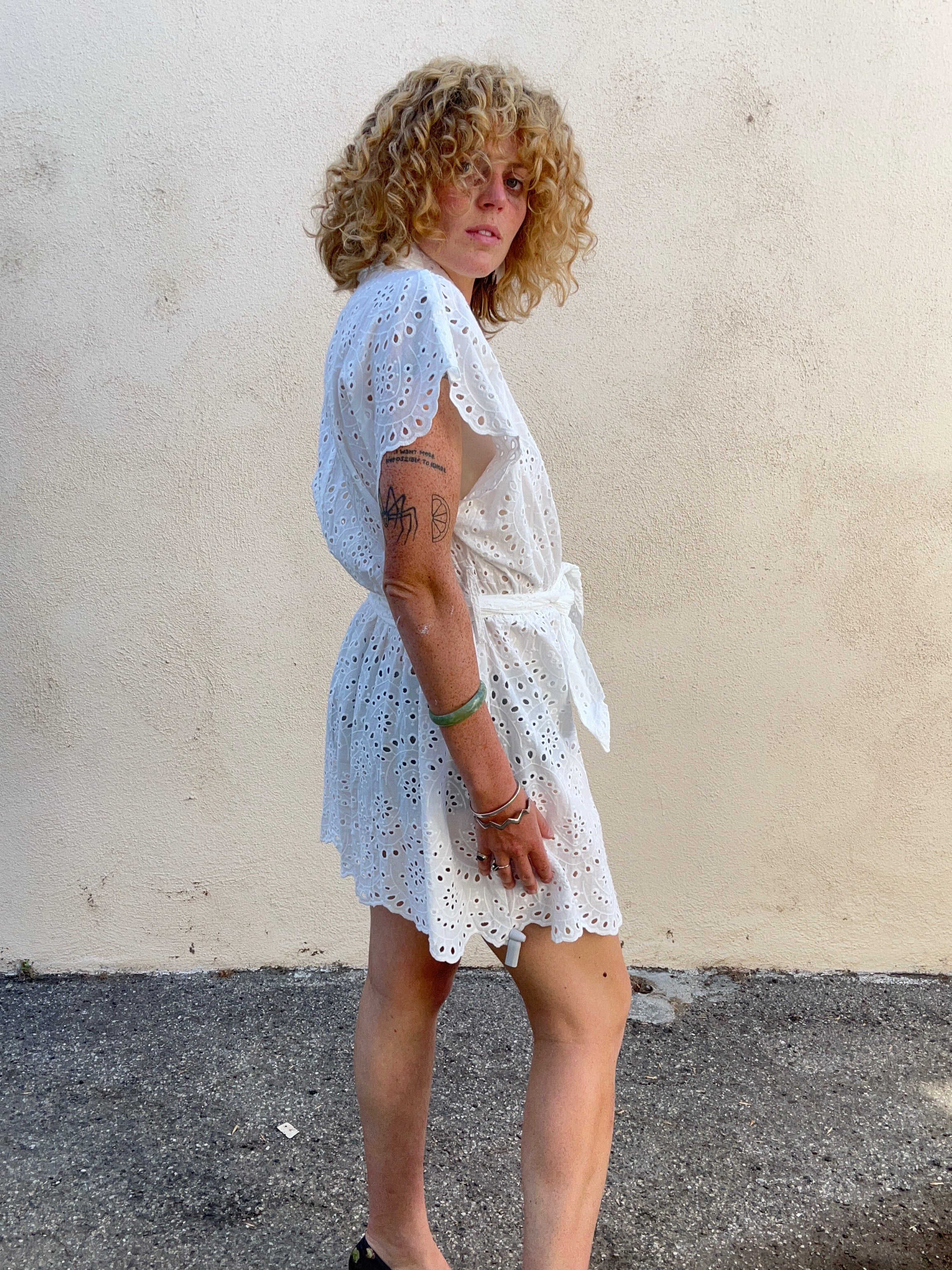 Natalie Martin White Eyelet Lace Dress – The Curatorial Dept.