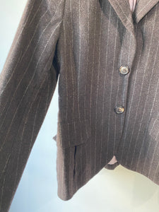 Akris Black & White Striped Wool Jacket