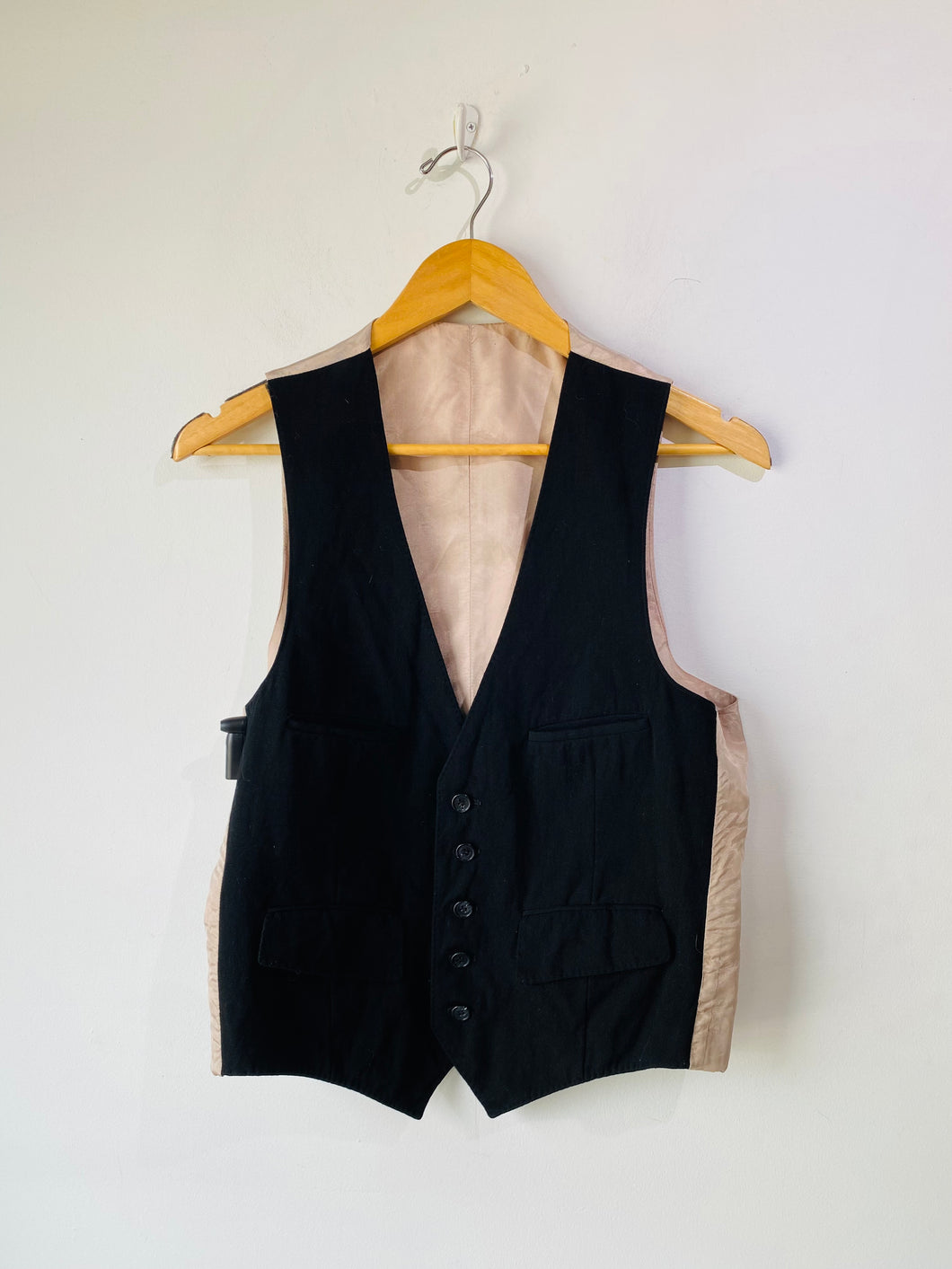 Vintage Black Wool Vest