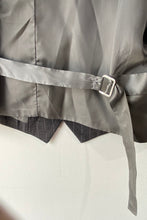 Vintage Grey Wool Striped Vest