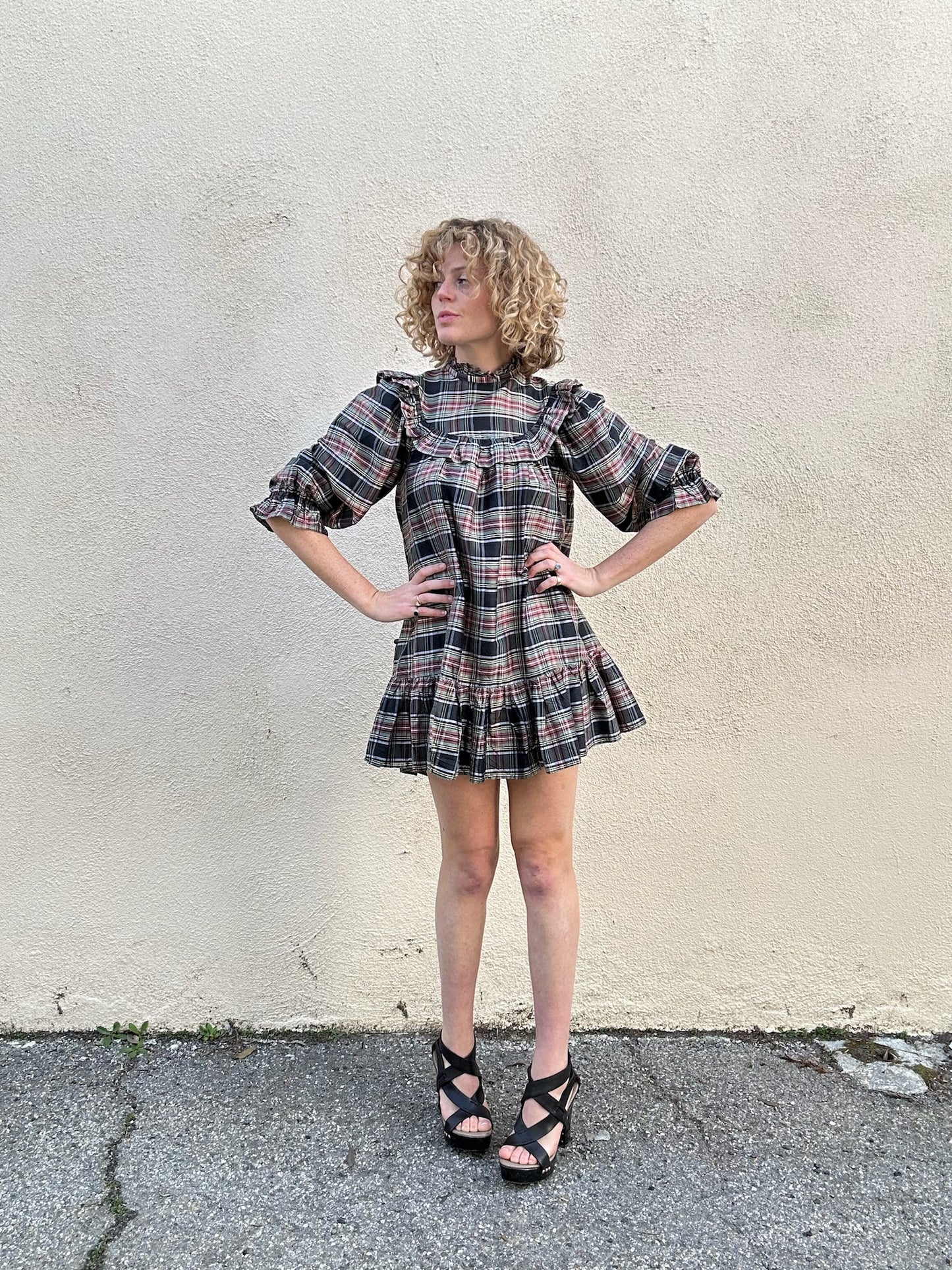Doen Bronley Plaid Mini Dress The Curatorial Dept. Doen Bronley Plaid Mini Dress The Curatorial Dept.