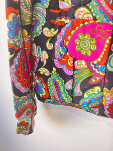 Vintage Donald Brooks Rainbow Paisley Cropped Silk Blazer