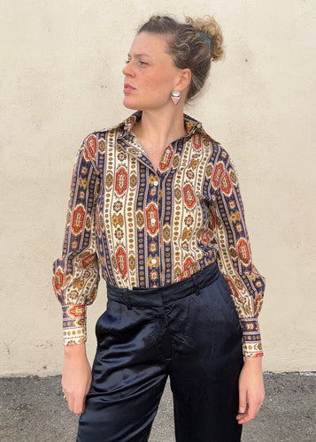 Vintage Bohemian Print Blouse