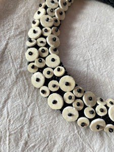 Vintage Beaded Collar with White Shells