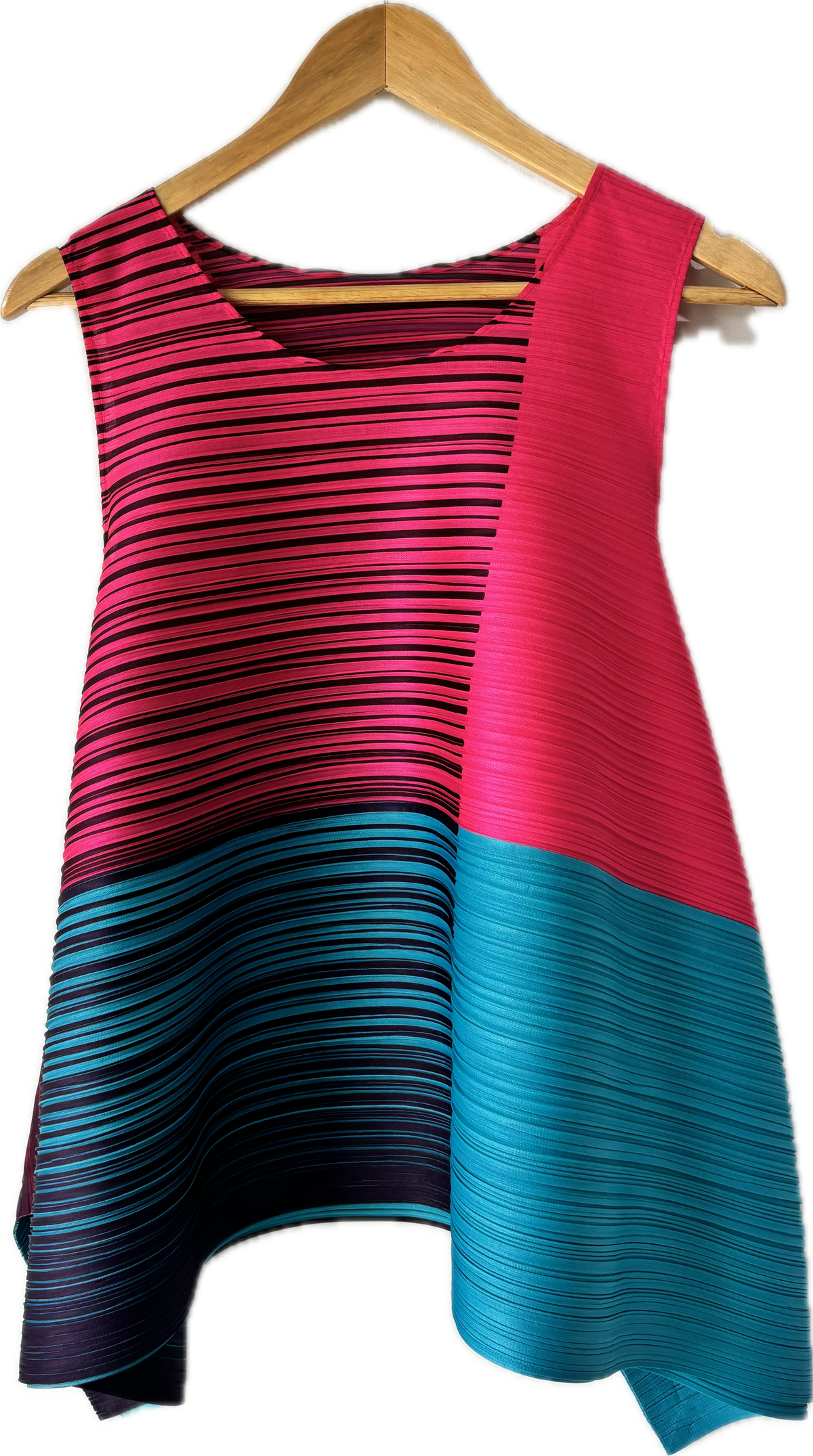 Issey Miyake Pleats Please Pink Aqua Top Issey Miyake Pleats Please Pink Aqua Top
