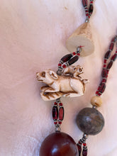 Vintage Sandra Burton Necklace with Animals and Netsuke Carving