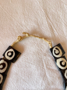 African Beaded Necklace with Bullseye Beads