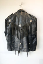 Vintage Schott Black Leather Fringe Vest