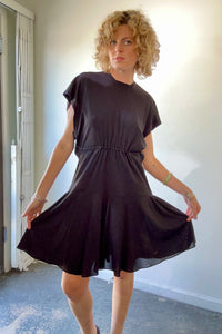 Alaia Black Loose Rayon Dress