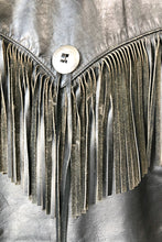 Vintage Schott Black Leather Fringe Vest