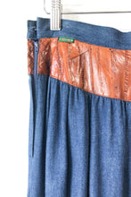 Vintage Bis Bis Saks Eel Panel Denim Prairie Skirt