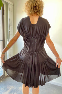 Alaia Black Loose Rayon Dress