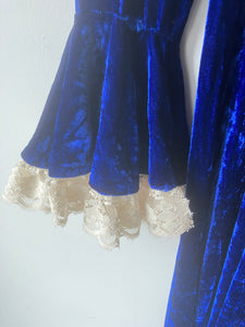 Vintage Blue Velvet Victorian Dress