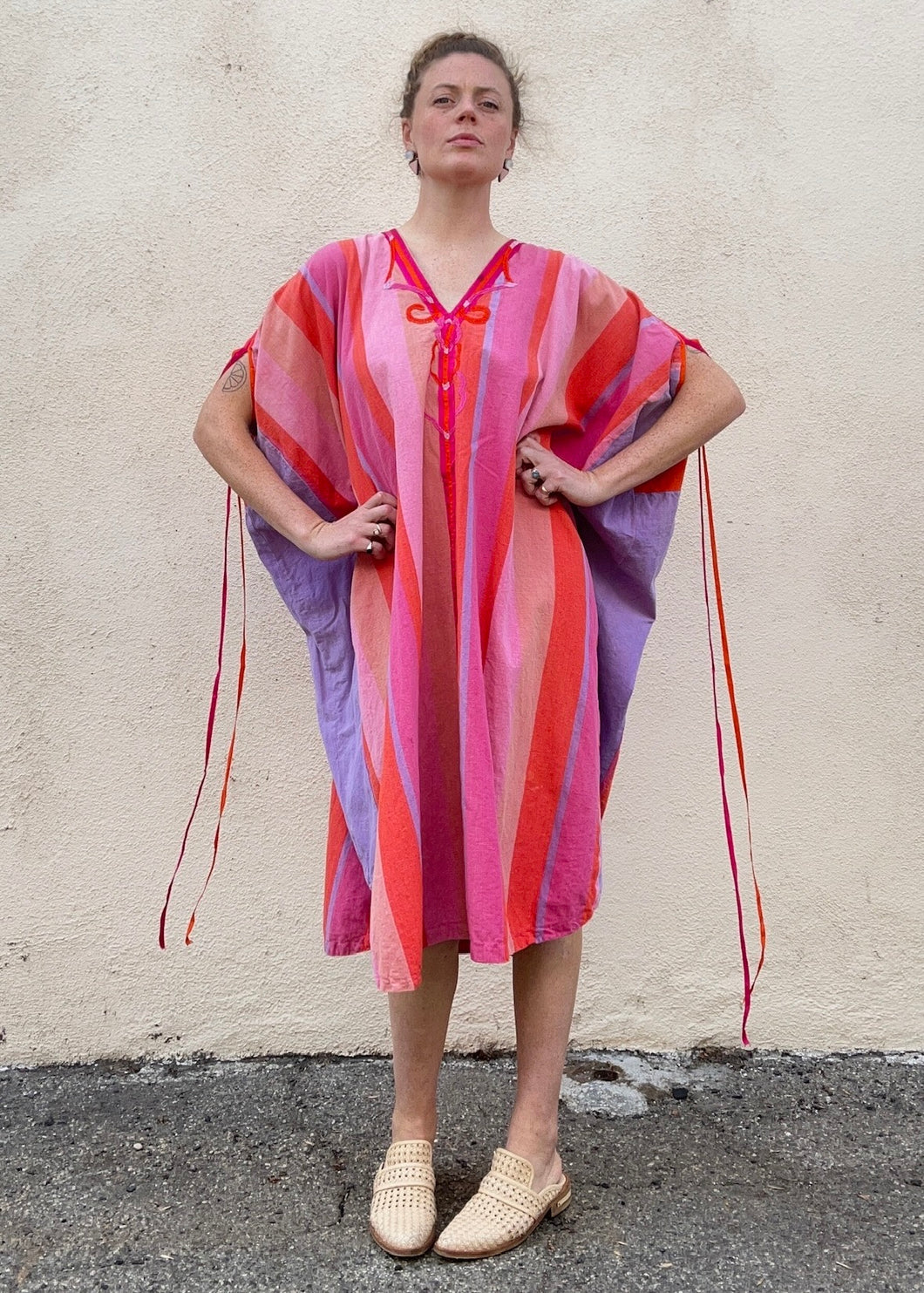 Josefa for Neiman Marcus Pink and Orange Caftan