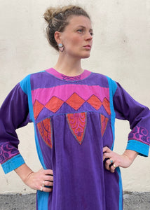 Vintage Josefa Purple Aqua Patch Dress