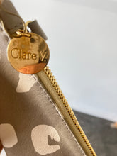 Clare V. Grey and White Foldover Clutch