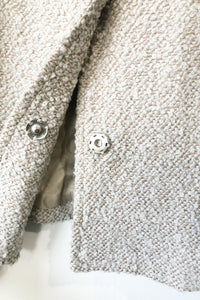 Vintage Carolina Herrera Grey Nubby Wool Jacket