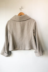 Vintage Carolina Herrera Grey Nubby Wool Jacket