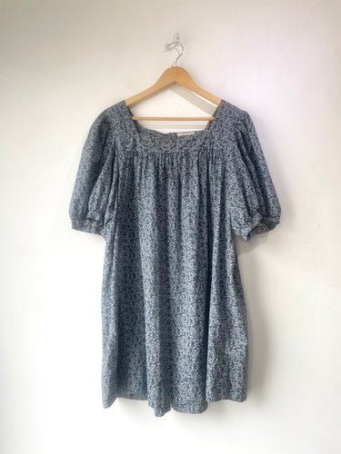 Doen Blue Floral Liberty Puff Sleeve Mini Dress