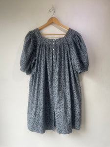 Doen Blue Floral Liberty Puff Sleeve Mini Dress