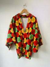 Vintage Red, Green, Black and Yellow Kimono