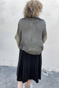 Vintage Issey Miyake Black and White Ombre Wool Shrug Sweater Jacket