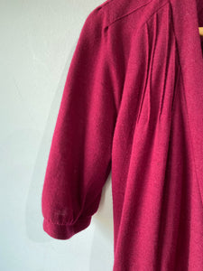 Vintage Wool Merlot Midi Wrap Dress
