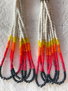 Native American Sterling Silver and Beaded Earrings