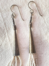 Native American Sterling Silver and Beaded Earrings